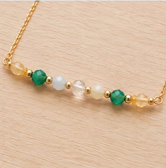 Ram Zodiac Ketting – Aquamarijn, Aventurijn, Citrien & Bergkristal