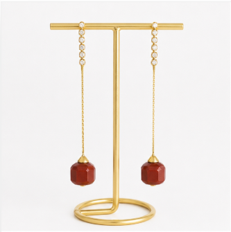 Lira – Handgemaakte Rode Jaspis Oorbellen – Winter Solstice | Made by Melissa
