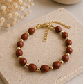 Rode Jaspis - Handgemaakte Gefacetteerde Edelsteenarmband  – Winter Solstice Collectie