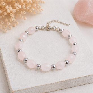 Ella - Rozenkwarts armband - Soul Stones