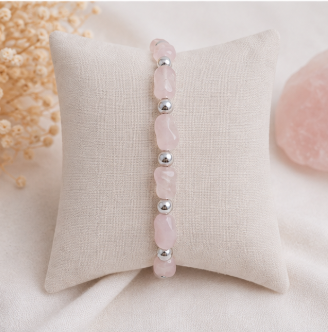 Norah - Rozenkwarts armband - Soul Stones