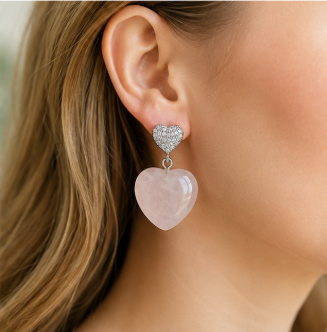 Miriel – Handgemaakte Rozenkwarts Oorbellen – Soul Stones | Made by Melissa