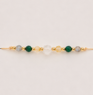 Schorpioen Zodiac Armband – Malachiet, Citrien, Bergkristal & Labradoriet