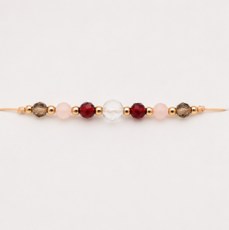 Steenbok Zodiac Armband – Granaat, Rozenkwarts, Bergkristal & Rookkwarts