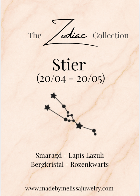 Stier Zodiac Armband – Smaragd, Lapis Lazuli, Bergkristal & Rozenkwarts