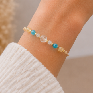 Tweelingen Zodiac Armband – Maansteen, Apatiet, Bergkristal & Citrien
