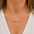Tweelingen Zodiac Ketting – Maansteen, Apatiet, Bergkristal &amp; Citrien