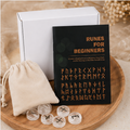 Viking Runes Set – Bergkristal – met Engelstalig Boekje