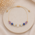 Vissen Zodiac Armband – Aquamarijn, Amethist, Bergkristal & Rozenkwarts