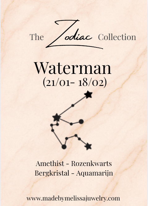 Waterman Zodiac Armband – Aquamarijn, Amethist, Bergkristal & Rozenkwarts