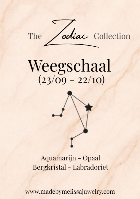 Weegschaal Zodiac Armband – Aquamarijn, Opaal, Bergkristal & Labradoriet
