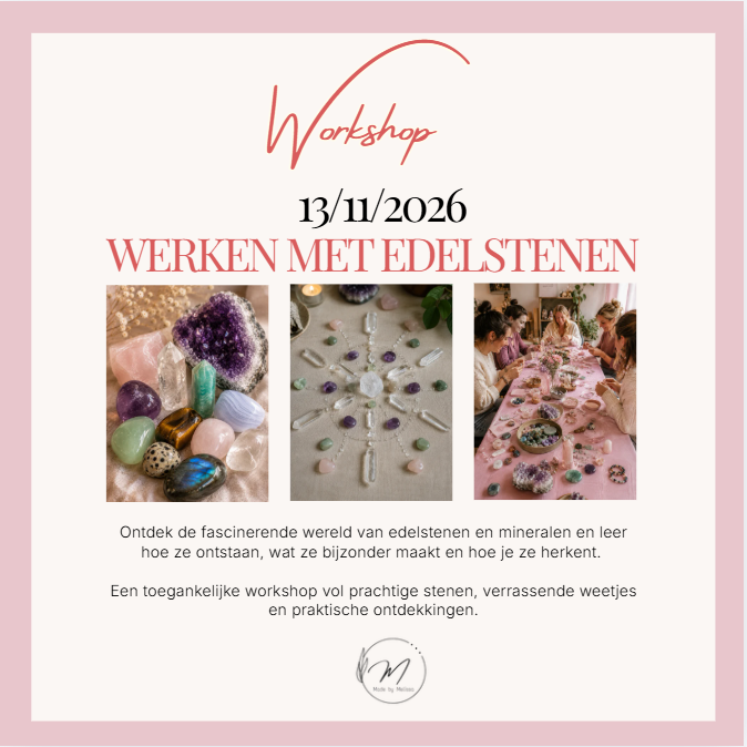 Workshop bundel: 16/10/2026 introductie tot edelstenen en 13/11/2026 werken met edelstenen