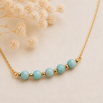 Amazoniet – Handgemaakte fijne edelsteenketting – Summer Solstice