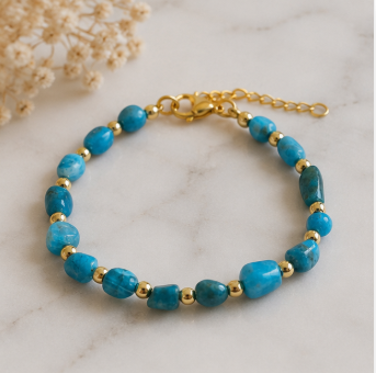Organische Edelsteenarmband – Apatiet – Summer Solstice Collectie