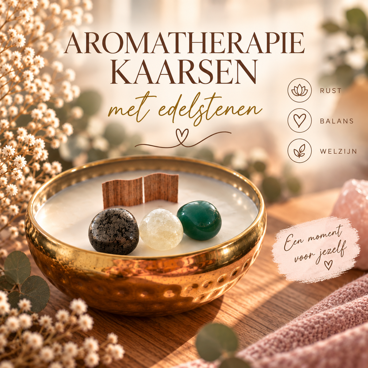Workshop Aromatherapiekaars met edelstenen | 20 februari 2027