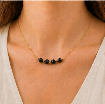 Obsidiaan – Handgemaakte fijne edelsteenketting – Winter Solstice